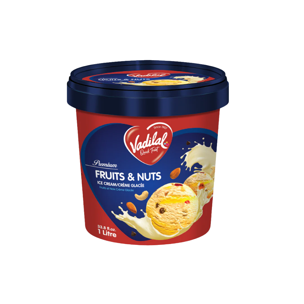 Vadilal Fruits & Nuts Icecream 1 ltr buy online USA - 1